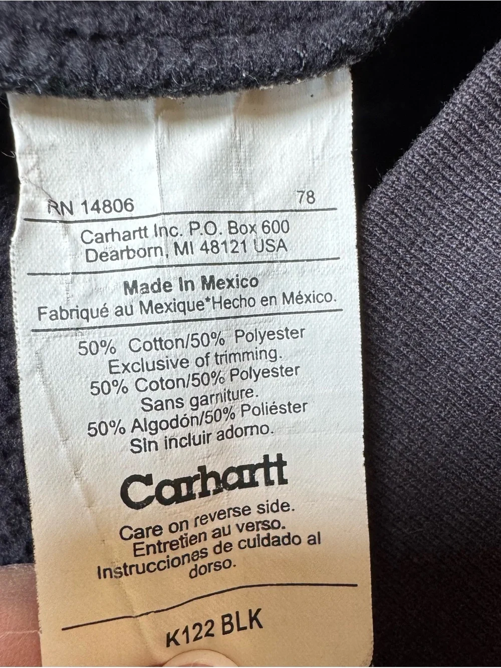 Carhartt Black Zip-Up mid weight hoodie XL no stains no holes - Picture 7 of 8